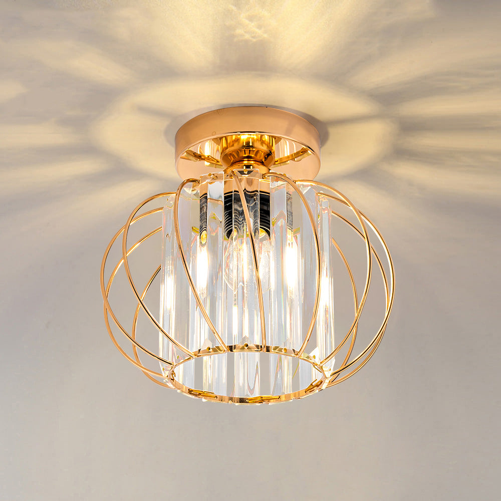 Glazen Hanglamp – Moderne Plafondlamp met IJzeren Frame en Glazen Kap-Ceiling Light-DeWoonVallei-DeWoonVallei