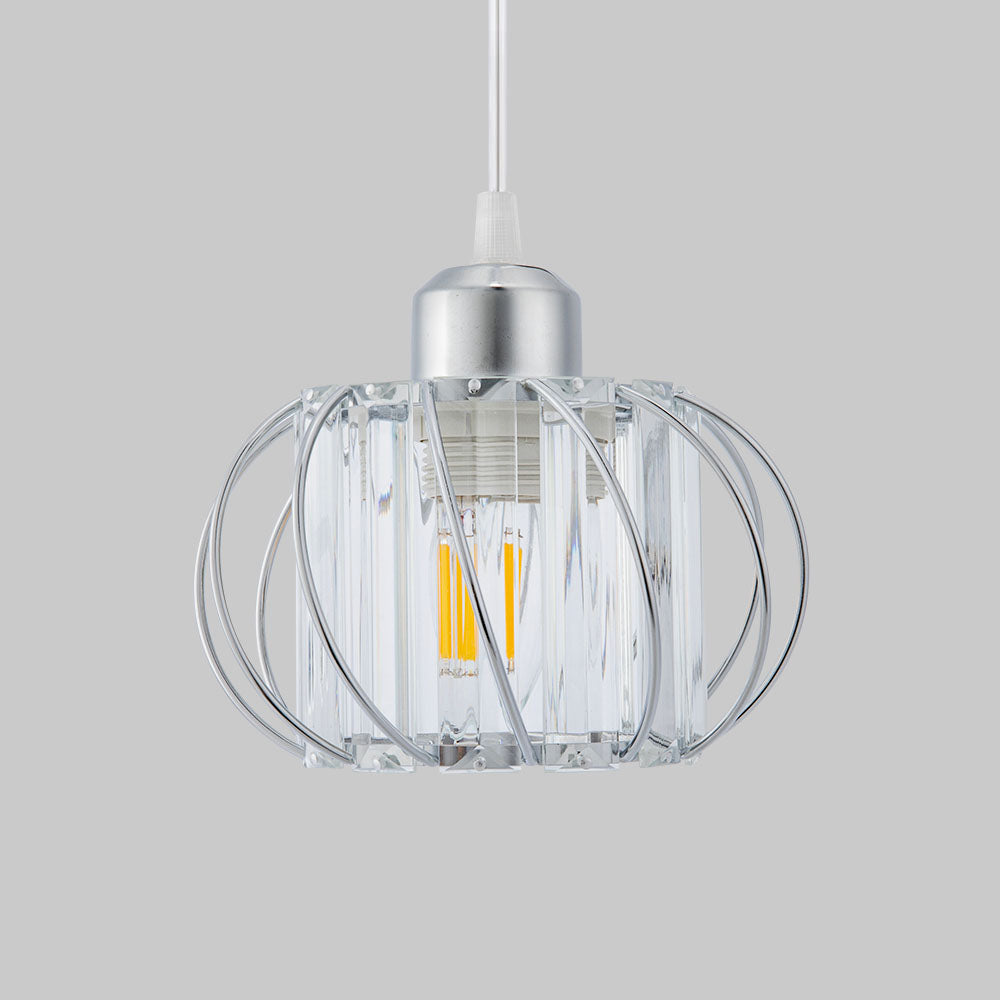 Glazen Hanglamp – Moderne Plafondlamp met IJzeren Frame en Glazen Kap-Ceiling Light-DeWoonVallei-DeWoonVallei