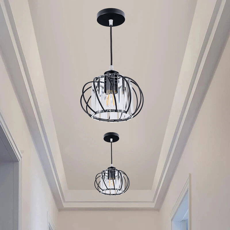 Glazen Hanglamp – Moderne Plafondlamp met IJzeren Frame en Glazen Kap-Ceiling Light-DeWoonVallei-DeWoonVallei