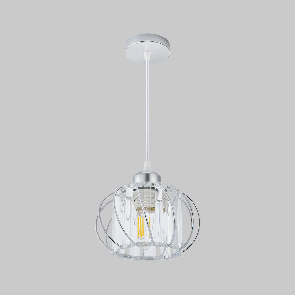 Glazen Hanglamp – Moderne Plafondlamp met IJzeren Frame en Glazen Kap-Ceiling Light-DeWoonVallei-DeWoonVallei
