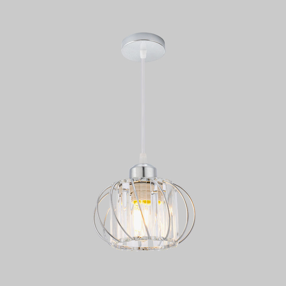 Glazen Hanglamp – Moderne Plafondlamp met IJzeren Frame en Glazen Kap-Ceiling Light-DeWoonVallei-DeWoonVallei