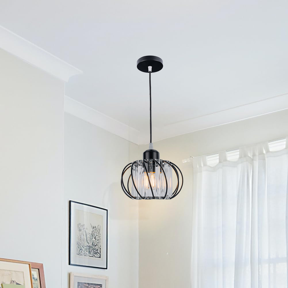 Glazen Hanglamp – Moderne Plafondlamp met IJzeren Frame en Glazen Kap-Ceiling Light-DeWoonVallei-DeWoonVallei