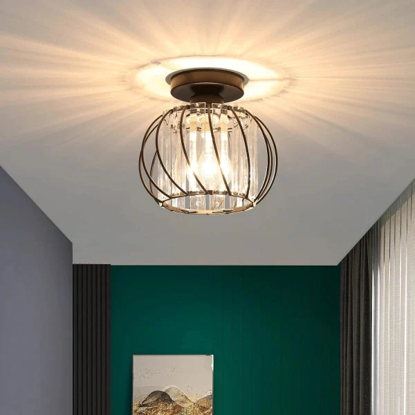 Glazen Hanglamp – Moderne Plafondlamp met IJzeren Frame en Glazen Kap-Ceiling Light-DeWoonVallei-DeWoonVallei