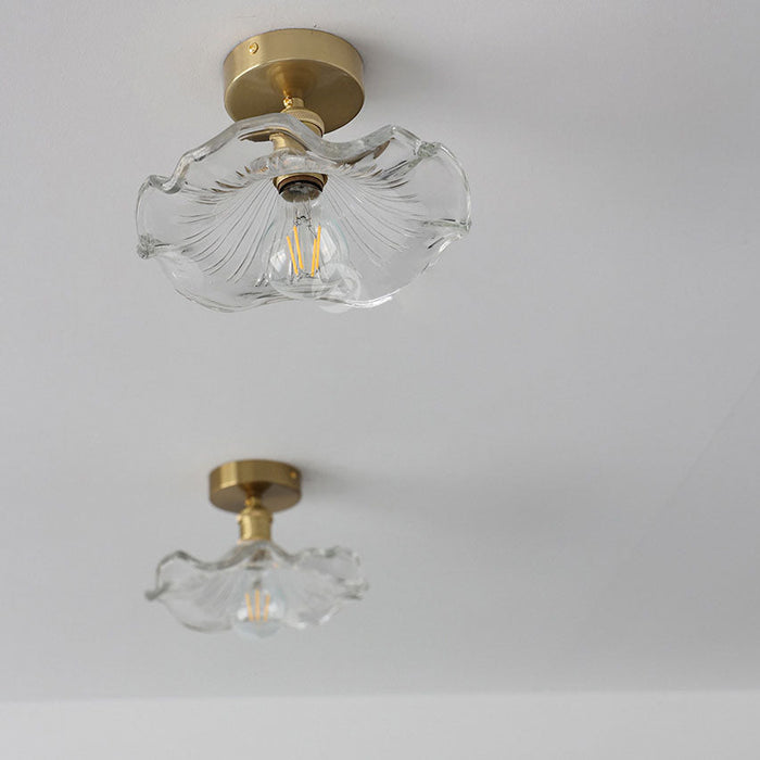 Glazen Plafondlamp in Hibiscusvorm – Modern Design met Artistieke Bloemaccenten voor Warme Sfeerverlichting-Ceiling Lamp-DeWoonVallei-DeWoonVallei