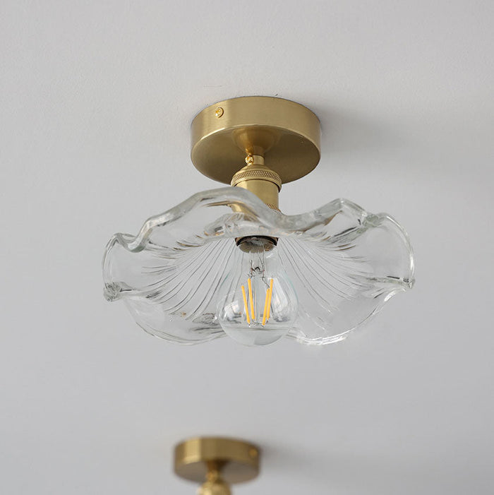 Glazen Plafondlamp in Hibiscusvorm – Modern Design met Artistieke Bloemaccenten voor Warme Sfeerverlichting-Ceiling Lamp-DeWoonVallei-DeWoonVallei