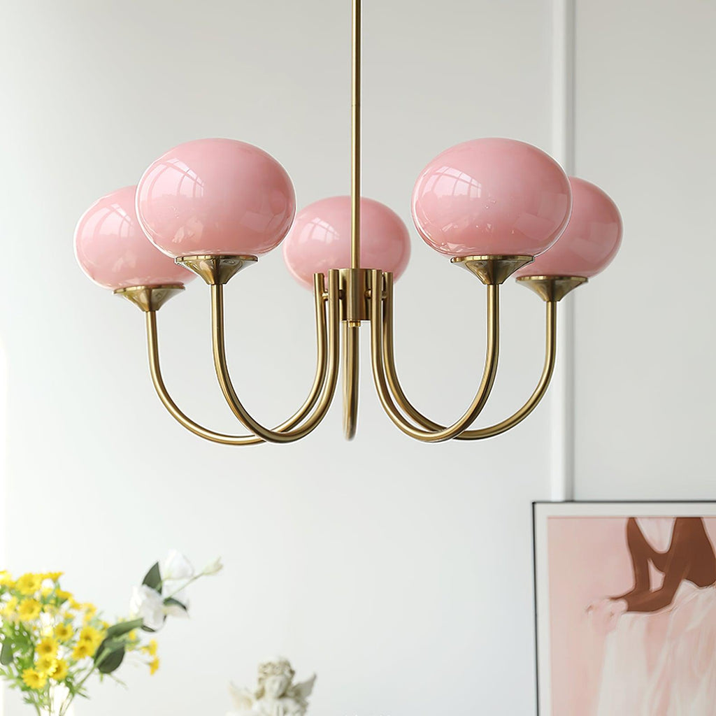 Glazen Plafondlamp met Gouden Afwerking – Modern Marshmallow Design voor Luxe en Speelse Verlichting-Ceiling Lamp-DeWoonVallei-DeWoonVallei
