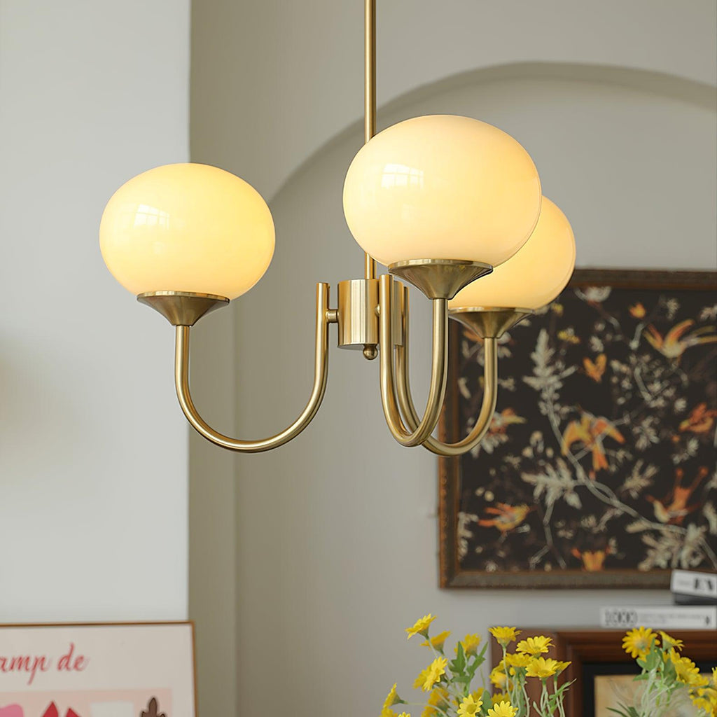 Glazen Plafondlamp met Gouden Afwerking – Modern Marshmallow Design voor Luxe en Speelse Verlichting-Ceiling Lamp-DeWoonVallei-DeWoonVallei