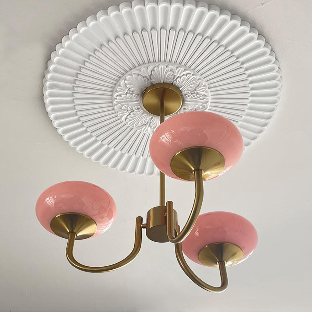 Glazen Plafondlamp met Gouden Afwerking – Modern Marshmallow Design voor Luxe en Speelse Verlichting-Ceiling Lamp-DeWoonVallei-DeWoonVallei