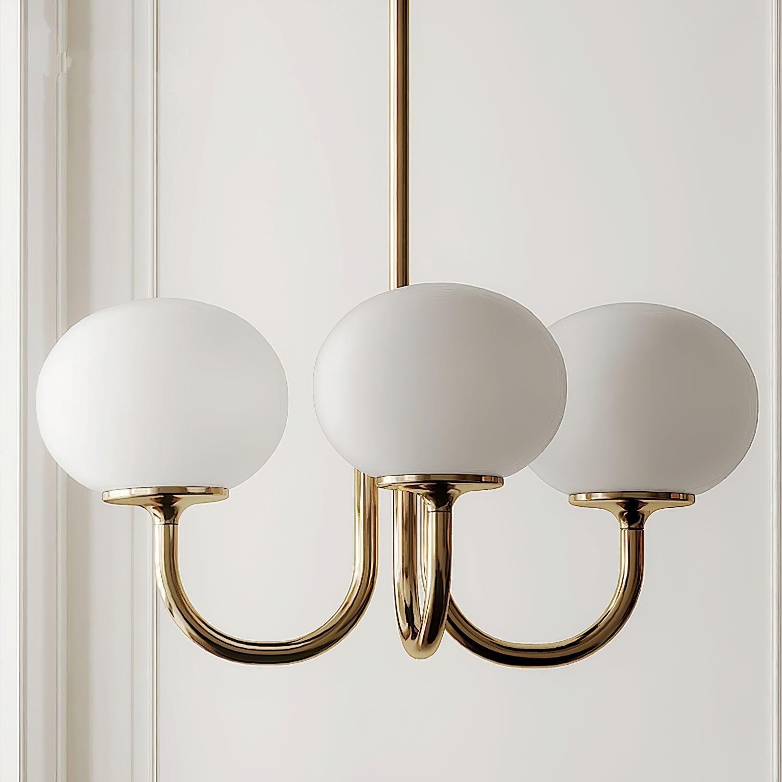 Glazen Plafondlamp met Gouden Afwerking – Modern Marshmallow Design voor Luxe en Speelse Verlichting-Ceiling Lamp-DeWoonVallei-DeWoonVallei