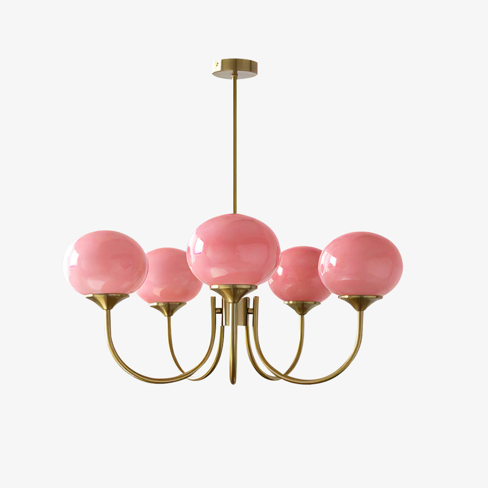 Glazen Plafondlamp met Gouden Afwerking – Modern Marshmallow Design voor Luxe en Speelse Verlichting-Ceiling Lamp-DeWoonVallei-DeWoonVallei