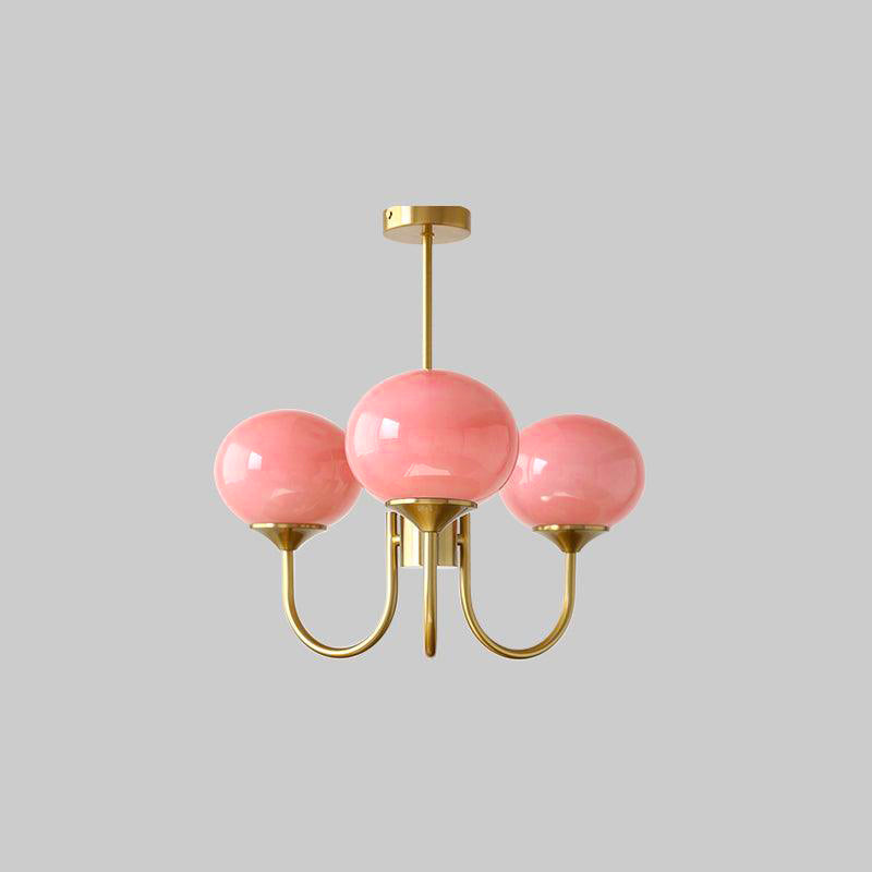 Glazen Plafondlamp met Gouden Afwerking – Modern Marshmallow Design voor Luxe en Speelse Verlichting-Ceiling Lamp-DeWoonVallei-DeWoonVallei