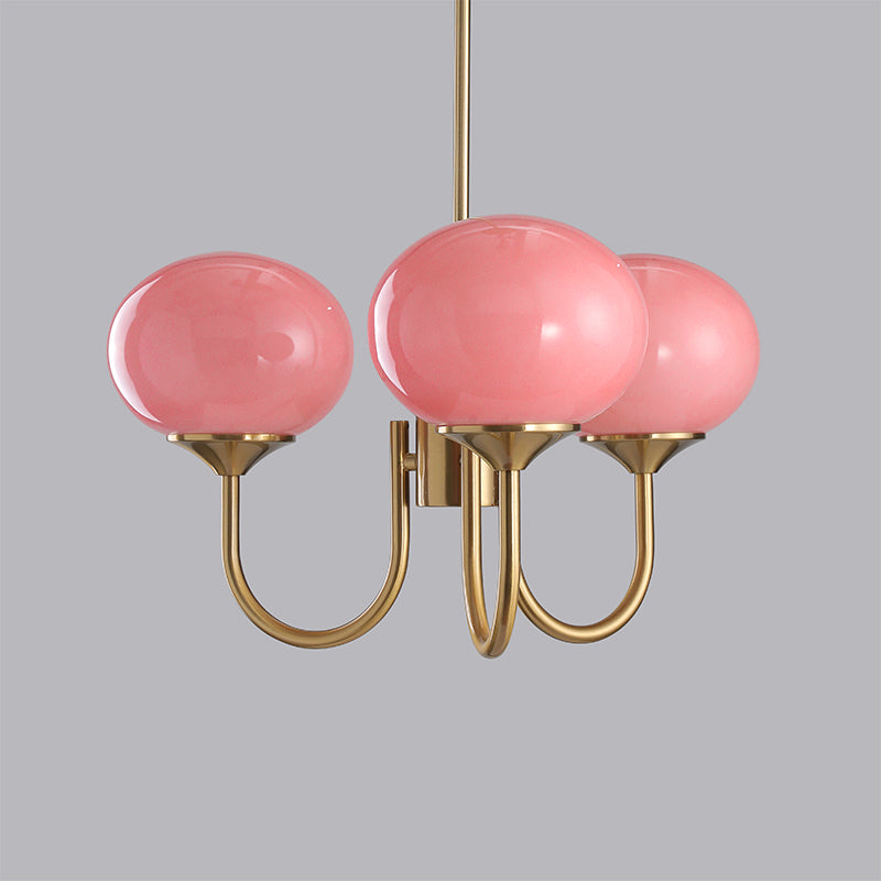 Glazen Plafondlamp met Gouden Afwerking – Modern Marshmallow Design voor Luxe en Speelse Verlichting-Ceiling Lamp-DeWoonVallei-DeWoonVallei