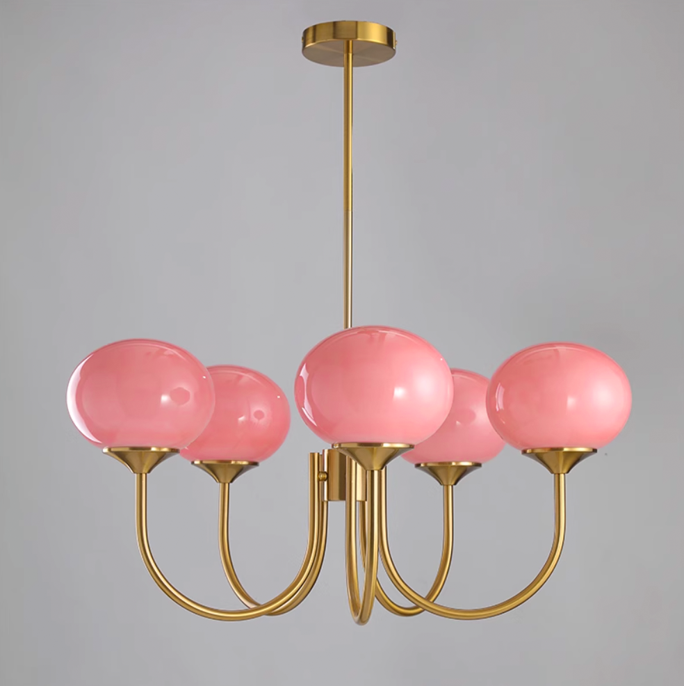 Glazen Plafondlamp met Gouden Afwerking – Modern Marshmallow Design voor Luxe en Speelse Verlichting-Ceiling Lamp-DeWoonVallei-DeWoonVallei