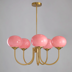 Glazen Plafondlamp met Gouden Afwerking – Modern Marshmallow Design voor Luxe en Speelse Verlichting-Ceiling Lamp-DeWoonVallei-DeWoonVallei