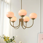 Glazen Plafondlamp met Gouden Afwerking – Modern Marshmallow Design voor Luxe en Speelse Verlichting-Ceiling Lamp-DeWoonVallei-DeWoonVallei