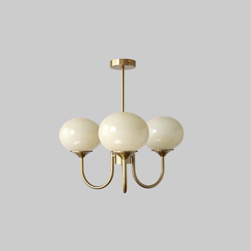 Glazen Plafondlamp met Gouden Afwerking – Modern Marshmallow Design voor Luxe en Speelse Verlichting-Ceiling Lamp-DeWoonVallei-DeWoonVallei