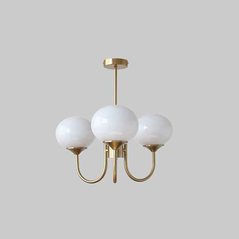 Glazen Plafondlamp met Gouden Afwerking – Modern Marshmallow Design voor Luxe en Speelse Verlichting-Ceiling Lamp-DeWoonVallei-DeWoonVallei