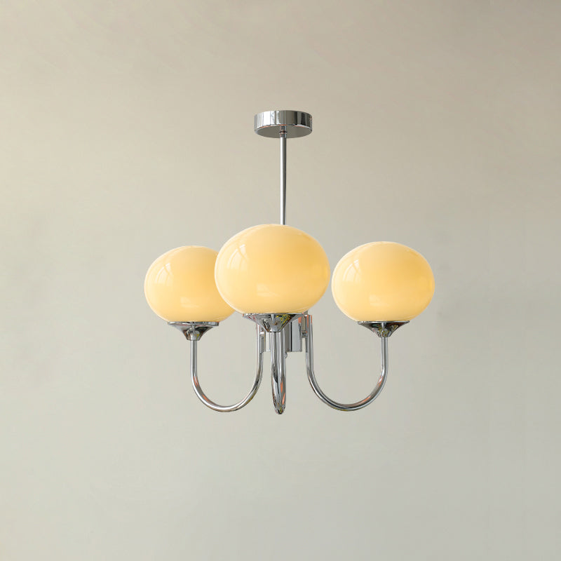 Glazen Plafondlamp met Gouden Afwerking – Modern Marshmallow Design voor Luxe en Speelse Verlichting-Ceiling Lamp-DeWoonVallei-DeWoonVallei