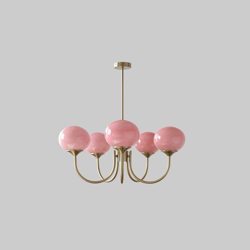 Glazen Plafondlamp met Gouden Afwerking – Modern Marshmallow Design voor Luxe en Speelse Verlichting-Ceiling Lamp-DeWoonVallei-DeWoonVallei