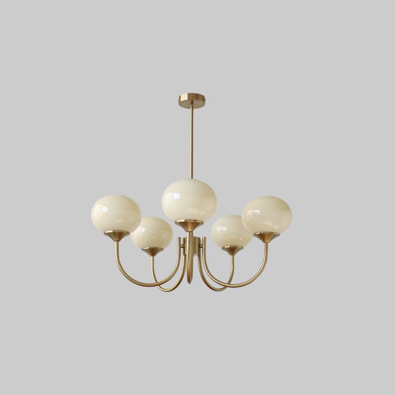 Glazen Plafondlamp met Gouden Afwerking – Modern Marshmallow Design voor Luxe en Speelse Verlichting-Ceiling Lamp-DeWoonVallei-DeWoonVallei