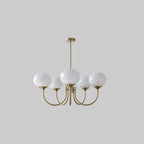 Glazen Plafondlamp met Gouden Afwerking – Modern Marshmallow Design voor Luxe en Speelse Verlichting-Ceiling Lamp-DeWoonVallei-DeWoonVallei