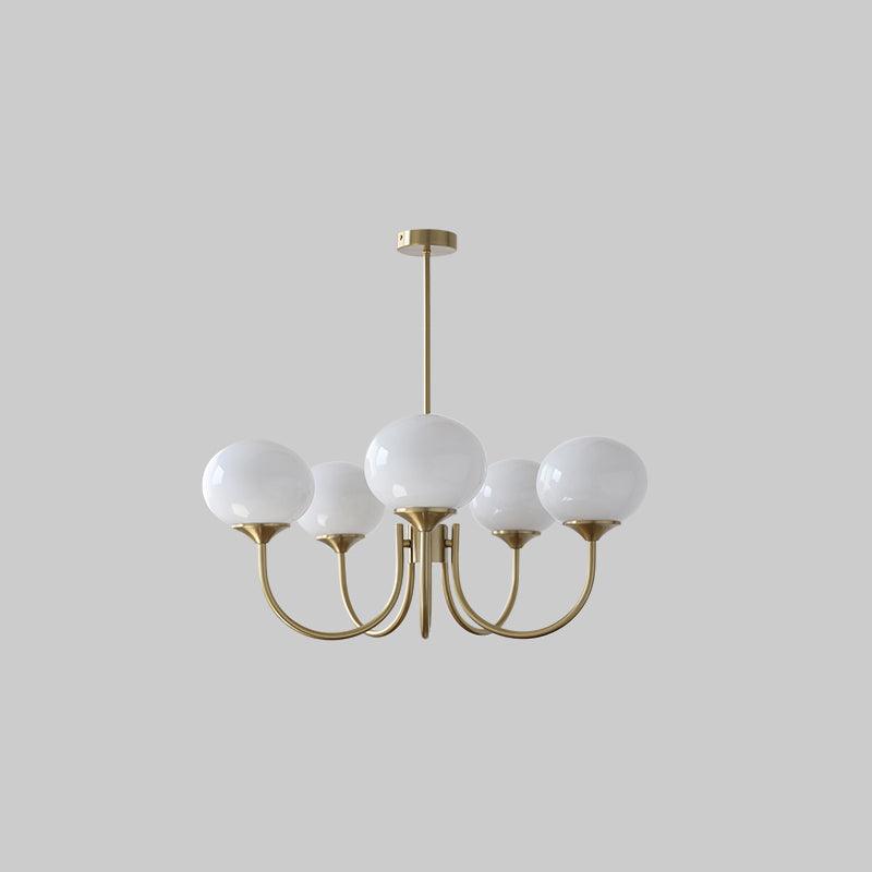 Glazen Plafondlamp met Gouden Afwerking – Modern Marshmallow Design voor Luxe en Speelse Verlichting-Ceiling Lamp-DeWoonVallei-DeWoonVallei