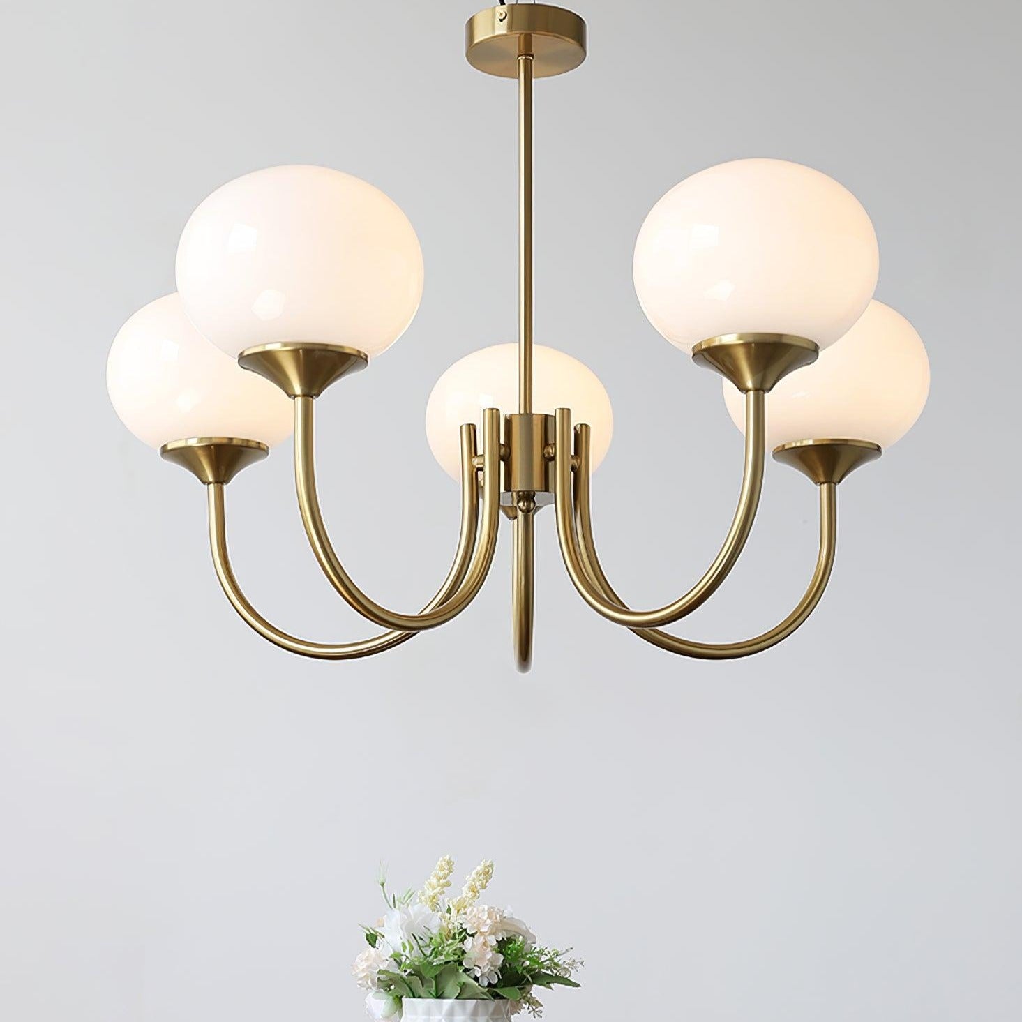 Glazen Plafondlamp met Gouden Afwerking – Modern Marshmallow Design voor Luxe en Speelse Verlichting-Ceiling Lamp-DeWoonVallei-DeWoonVallei