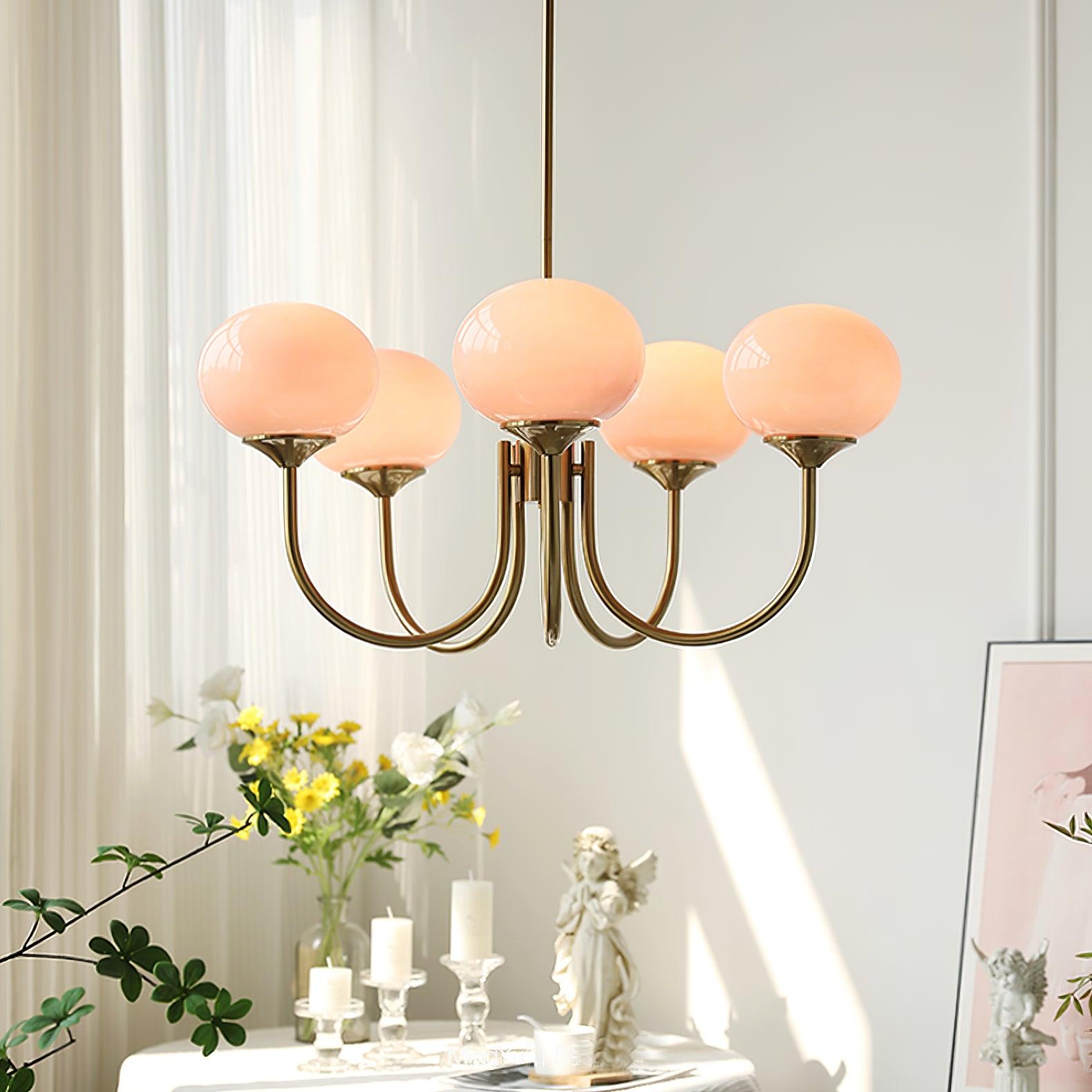 Glazen Plafondlamp met Gouden Afwerking – Modern Marshmallow Design voor Luxe en Speelse Verlichting-Ceiling Lamp-DeWoonVallei-DeWoonVallei