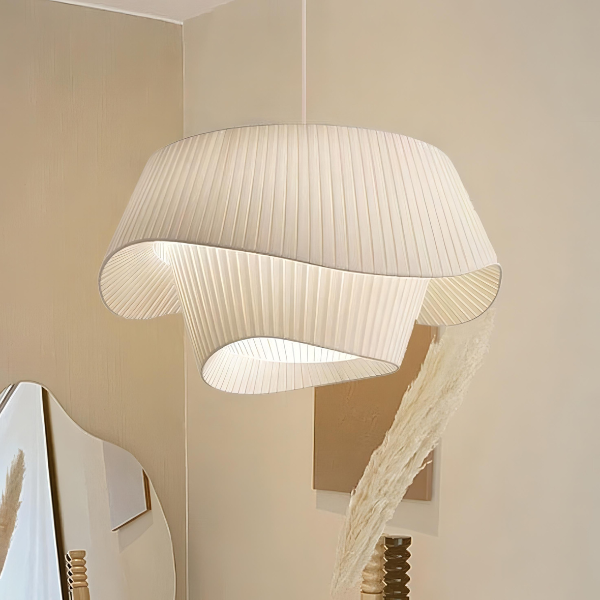 Golf Stoffen Dubbele Lampenkap Plafondlamp Elegante Zachte Verlichting voor Elke Kamer-Hanging Lamp-DeWoonVallei-DeWoonVallei