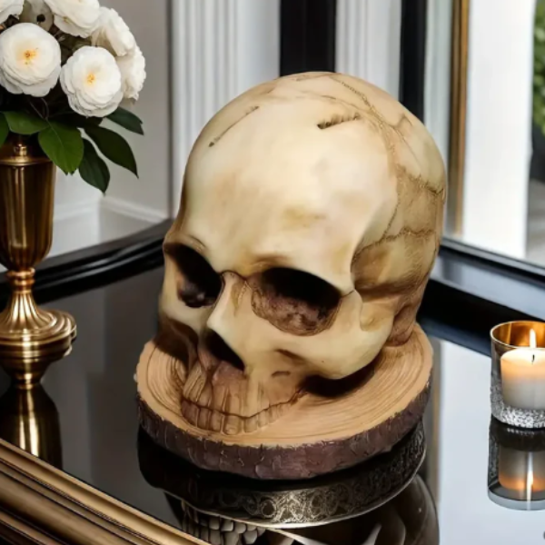 Gothic Skull Messhouder Donker Handgemaakt Decoratief & Functioneel Messopslag-Dinnerware-DeWoonVallei-DeWoonVallei
