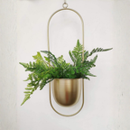 Halo Hangende Metalen Plantenhouder – Modern Gouden Design voor Binnen & Buiten-Hanging Planters-DeWoonVallei-DeWoonVallei