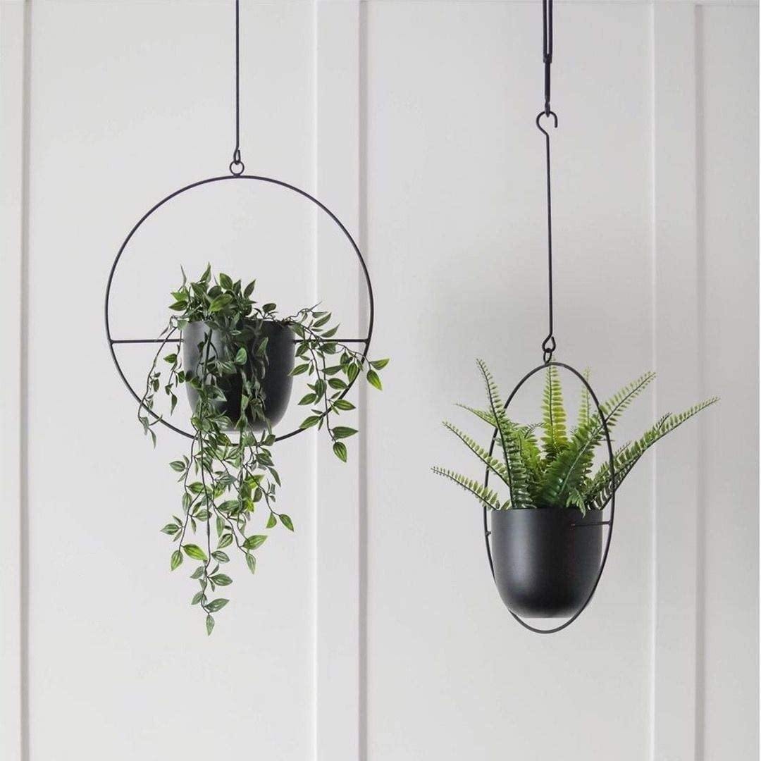 Halo Hangende Metalen Plantenhouder – Modern Gouden Design voor Binnen & Buiten-Hanging Planters-DeWoonVallei-DeWoonVallei