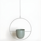 Halo Hangende Metalen Plantenhouder – Modern Gouden Design voor Binnen & Buiten-Hanging Planters-DeWoonVallei-Lichtgrijs-Rond-DeWoonVallei