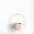 Halo Hangende Metalen Plantenhouder – Modern Gouden Design voor Binnen & Buiten-Hanging Planters-DeWoonVallei-Lichtroze-Rond-DeWoonVallei