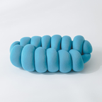 Handgebreid Knoopkussen voor Gezellig Comfort en Kleurrijk Accent-Throw Pillows-DeWoonVallei-Cyaanblauw-DeWoonVallei