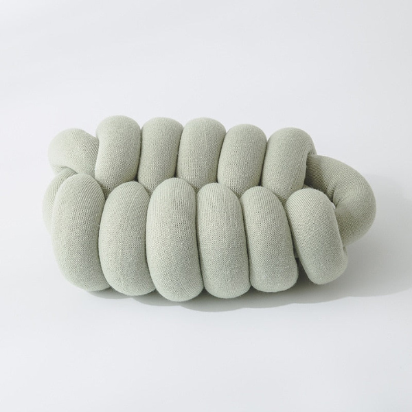 Handgebreid Knoopkussen voor Gezellig Comfort en Kleurrijk Accent-Throw Pillows-DeWoonVallei-Jadegroen-DeWoonVallei
