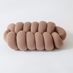 Handgebreid Knoopkussen voor Gezellig Comfort en Kleurrijk Accent-Throw Pillows-DeWoonVallei-Koffie-DeWoonVallei