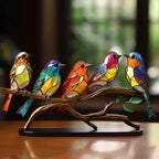 Handgemaakt Glas Vogelbeeld – Artistieke Decoratie met Tijdloze Elegantie-DeWoonVallei-5 vogels-DeWoonVallei