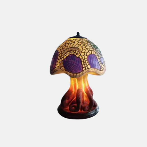 Handgemaakte Hars Paddenstoel Lamp Big Foot Stijl met Levendige Bloemengloed-Table Lamp-DeWoonVallei-Octopus-DeWoonVallei