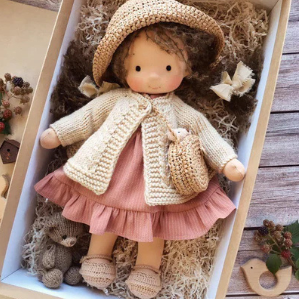 Handgemaakte Katoenen Knuffelpop met Zachte Wol en Hypoallergeen Comfort voor Kinderen-Knuffelpop-DeWoonVallei-DeWoonVallei