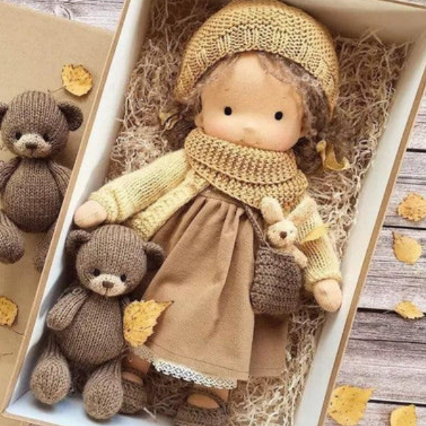 Handgemaakte Katoenen Knuffelpop met Zachte Wol en Hypoallergeen Comfort voor Kinderen-Knuffelpop-DeWoonVallei-DeWoonVallei