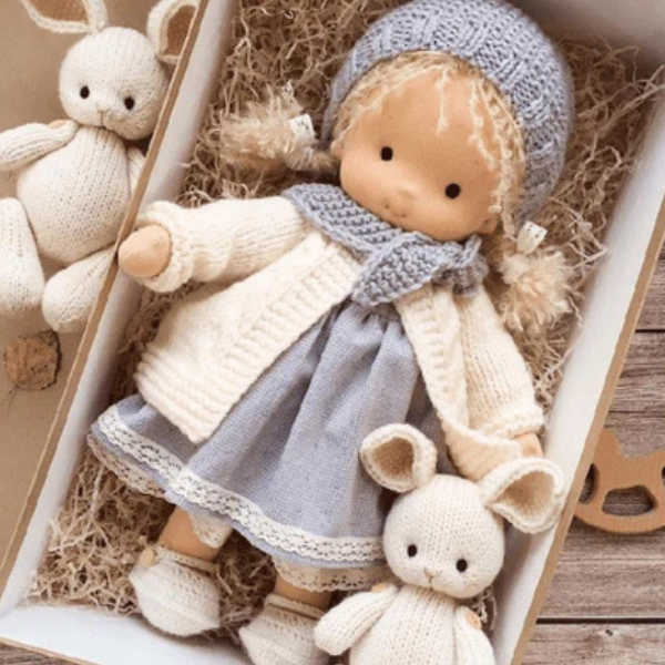 Handgemaakte Katoenen Knuffelpop met Zachte Wol en Hypoallergeen Comfort voor Kinderen-Knuffelpop-DeWoonVallei-DeWoonVallei