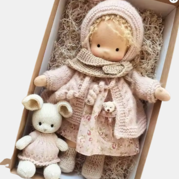 Handgemaakte Katoenen Knuffelpop met Zachte Wol en Hypoallergeen Comfort voor Kinderen-Knuffelpop-DeWoonVallei-DeWoonVallei