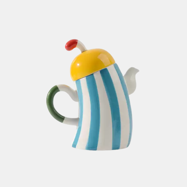 Handgemaakte Keramische Theepot met Taillehandgreep voor Elegante Theesessies-Teapot-DeWoonVallei-DeWoonVallei