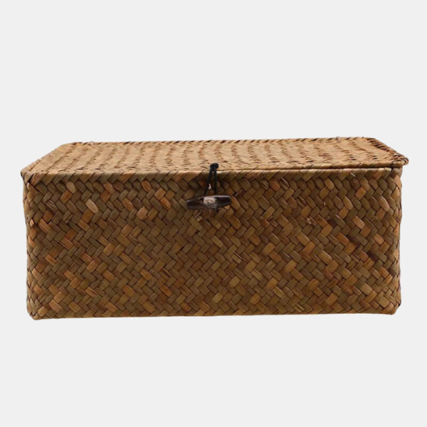 Handgemaakte Rieten Opbergmand met Stijlvol Ontwerp voor Elegante Huisorganisatie-Storage Organization-DeWoonVallei-DeWoonVallei