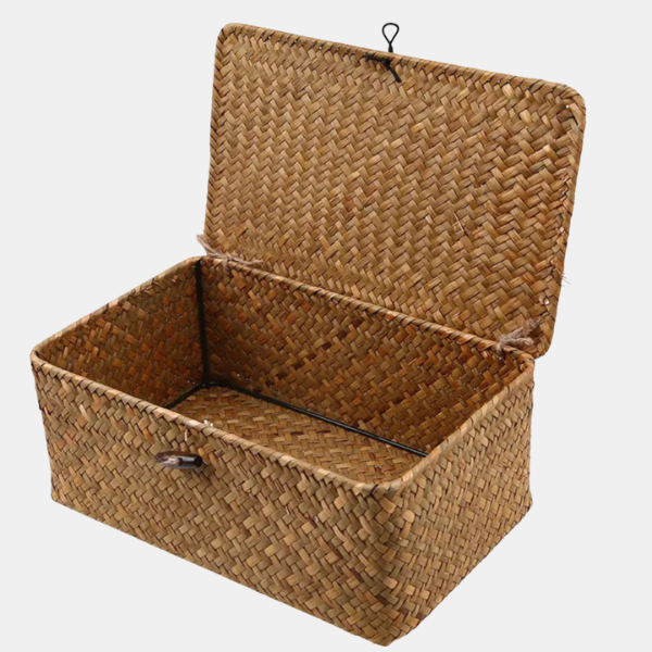 Handgemaakte Rieten Opbergmand met Stijlvol Ontwerp voor Elegante Huisorganisatie-Storage Organization-DeWoonVallei-DeWoonVallei