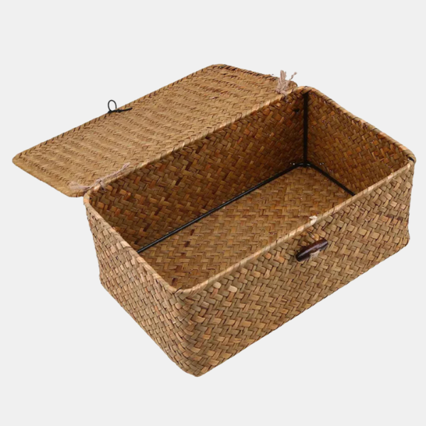 Handgemaakte Rieten Opbergmand met Stijlvol Ontwerp voor Elegante Huisorganisatie-Storage Organization-DeWoonVallei-DeWoonVallei
