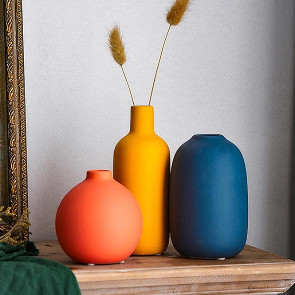 Handgemaakte keramische vaas in levendige kleuren Stijlvol decoratief accent voor thuis-Vase-DeWoonVallei-DeWoonVallei
