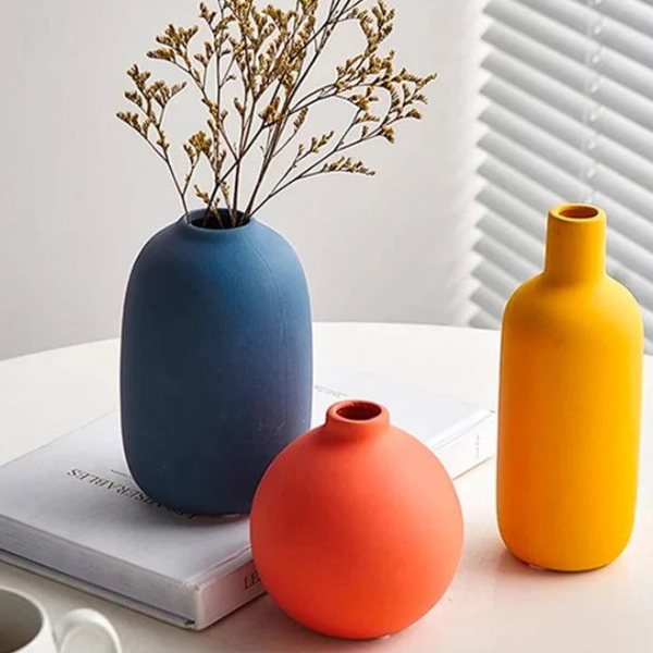 Handgemaakte keramische vaas in levendige kleuren Stijlvol decoratief accent voor thuis-Vase-DeWoonVallei-DeWoonVallei
