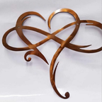 Handgesmede Wandsculptuur – Metalen Muurdecoratie met Infinity Hartontwerp-Home & Decor-DeWoonVallei-Bruin-20cm x 25cm-DeWoonVallei